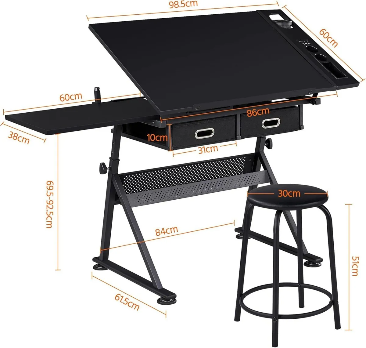 Adjustable Drafting Table Tiltable Drawing - Image 3