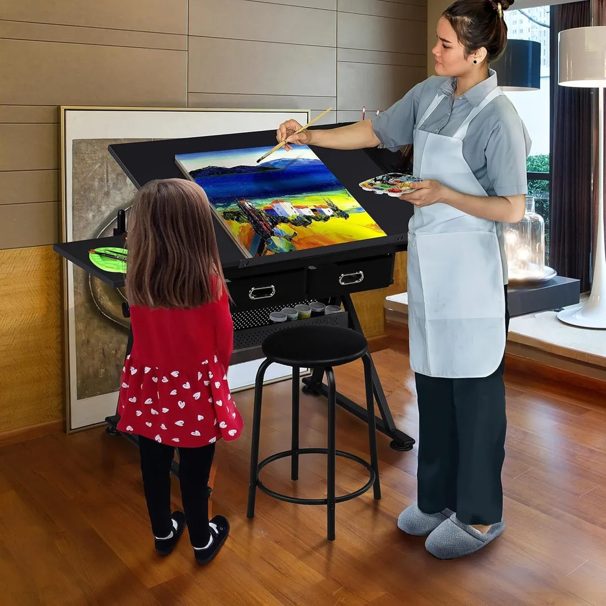 Adjustable Drafting Table Tiltable Drawing - Image 4