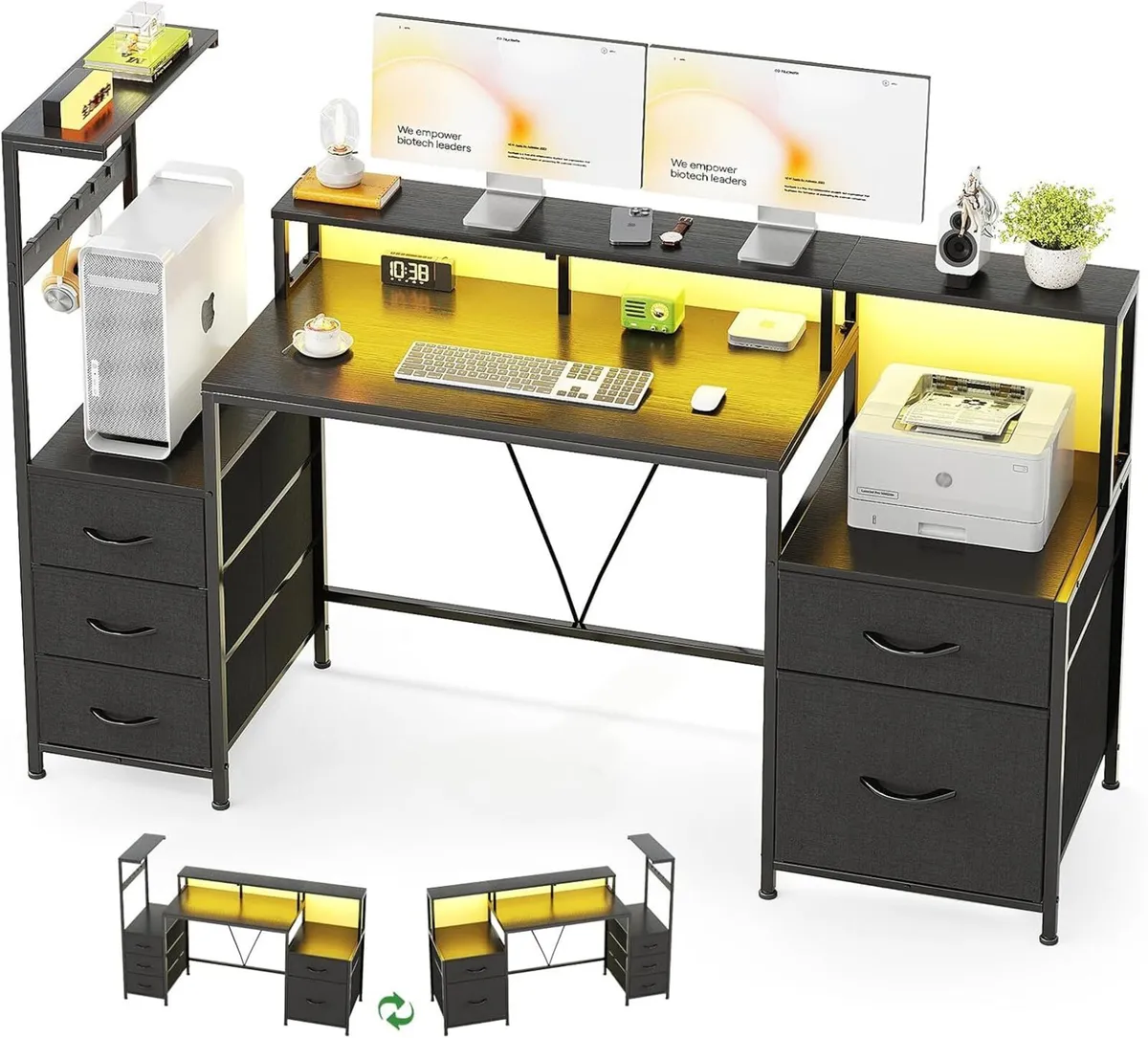 160cm Computer Desk with Printer Stand and - Image 1