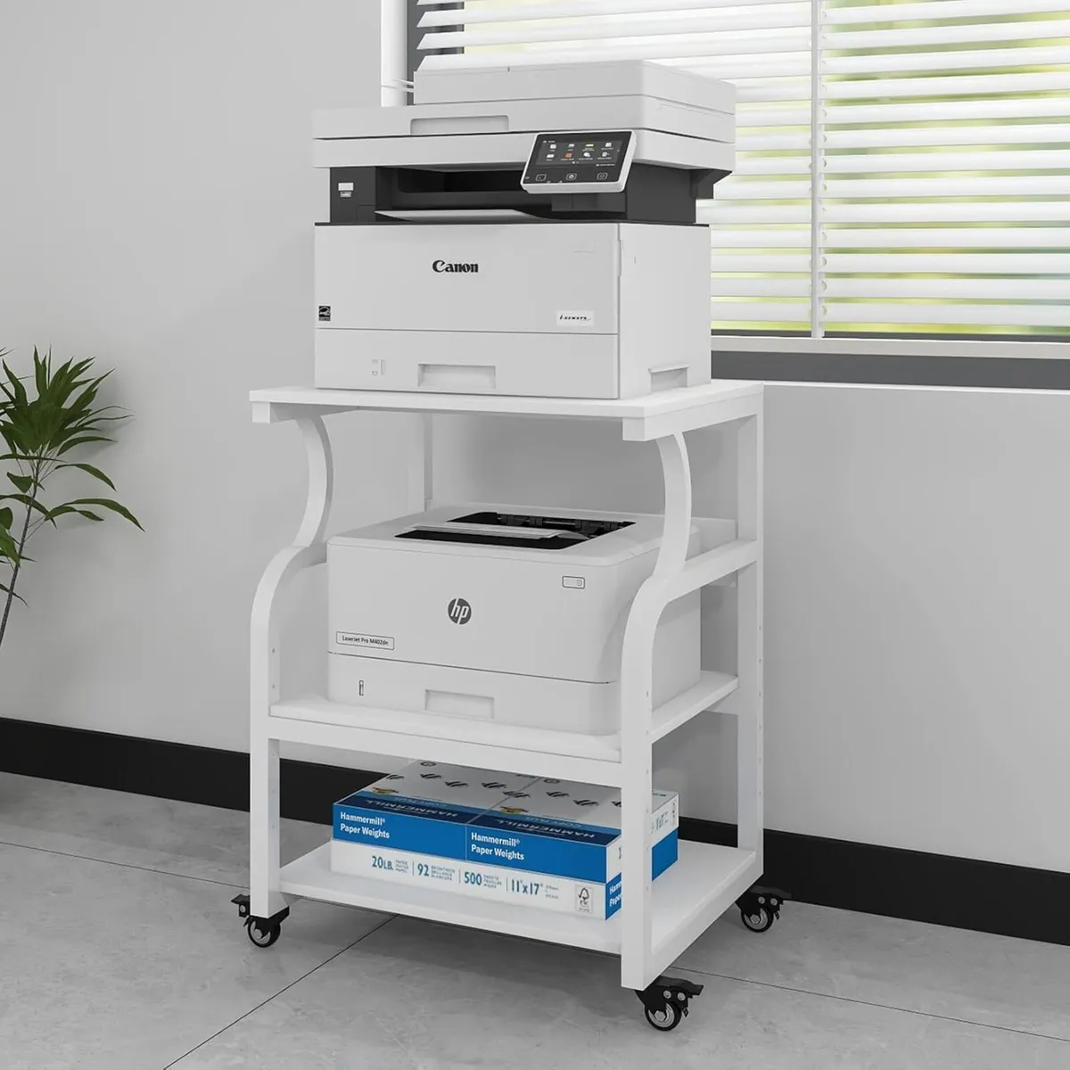 3-Tier Movable Printer Stand Table with Storage - Image 1