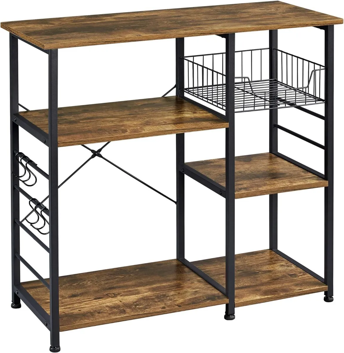 Baker's Rack Industrial Kitchen Island Microwave - Image 1