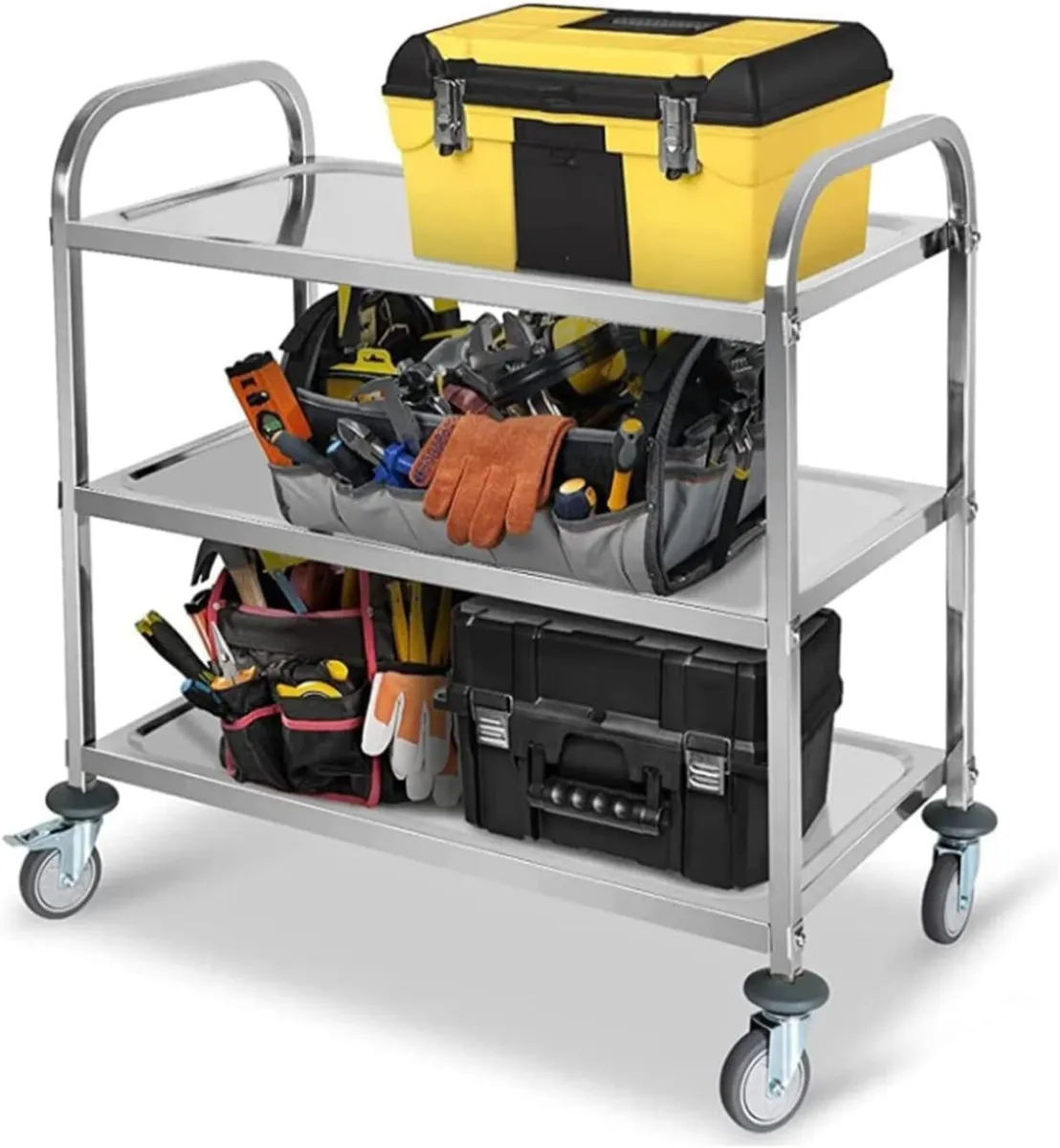 Kitchen Trolley on Wheels 3 Tier Stainless Steel - Image 1