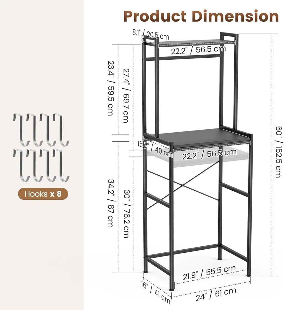 Mini Fridge Stand with Storage 2-Tier Kitchen - Image 2
