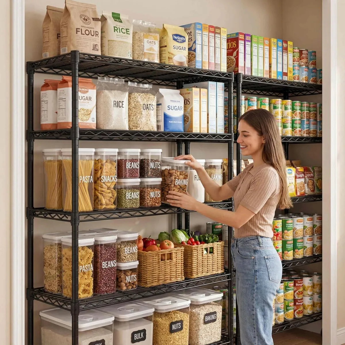 91cm x 40cm 193cm Wire Storage Shelves with - Image 2