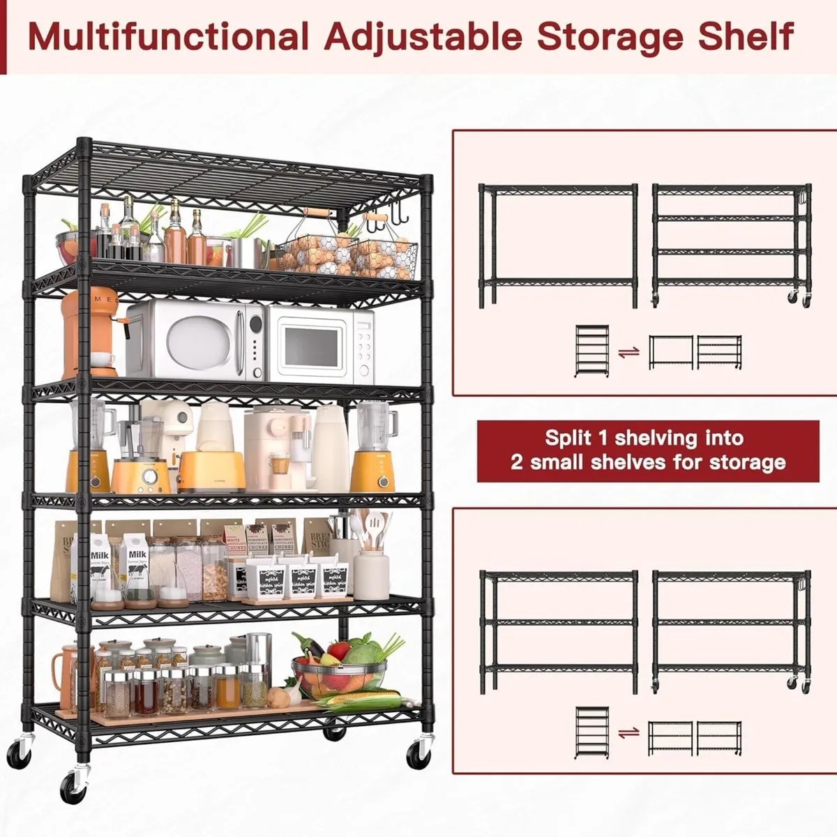 91x40x193cm Storage Shelf 6 Tiers Heavy Duty - Image 4
