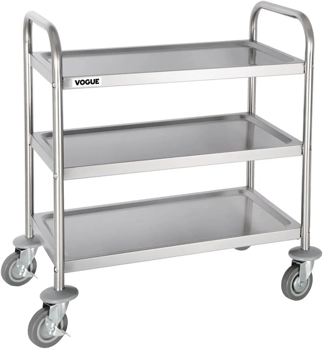 Stainless Steel 3 Tier Clearing Trolley Small - - Image 1