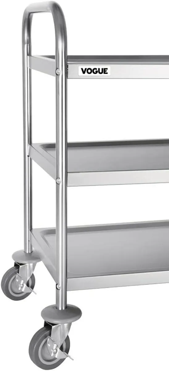 Stainless Steel 3 Tier Clearing Trolley Small - - Image 4