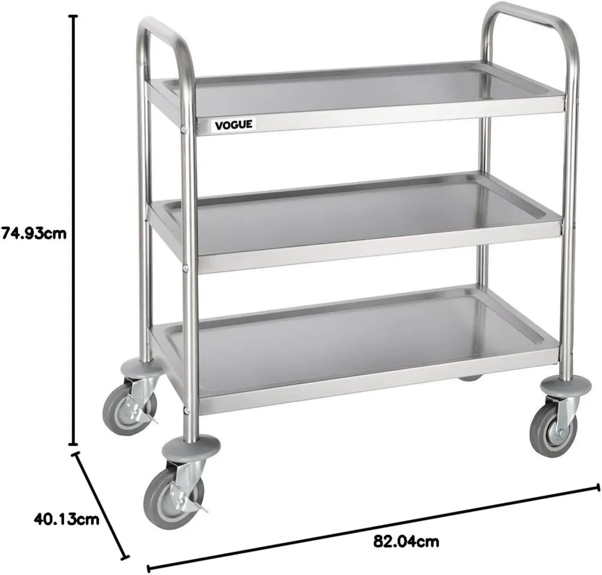 Stainless Steel 3 Tier Clearing Trolley Small - - Image 2