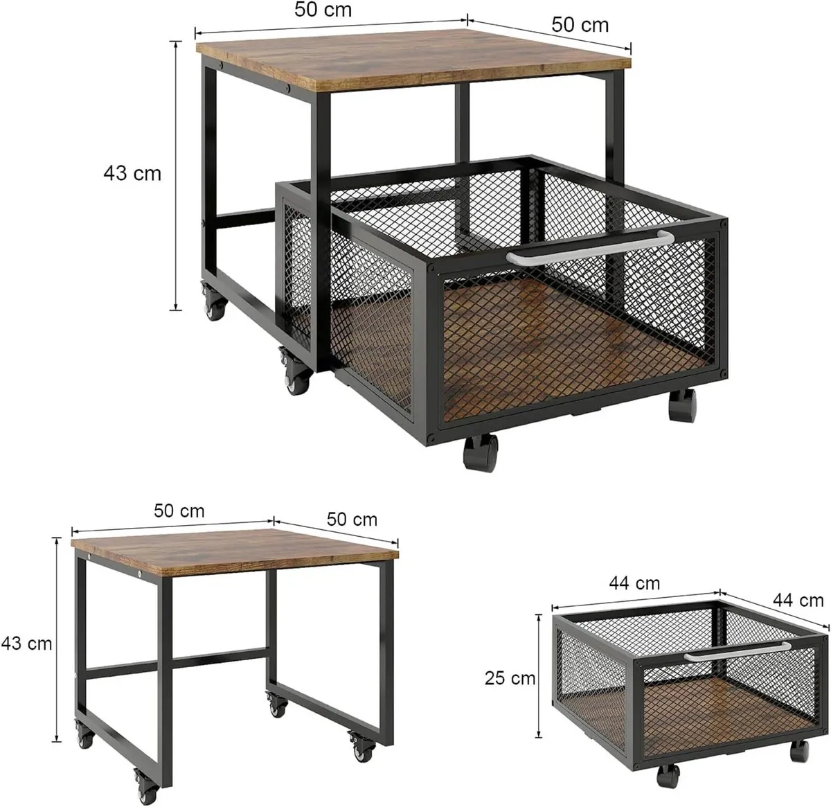 Fridge Stand with Storage and Wheels Rolling Mini - Image 2