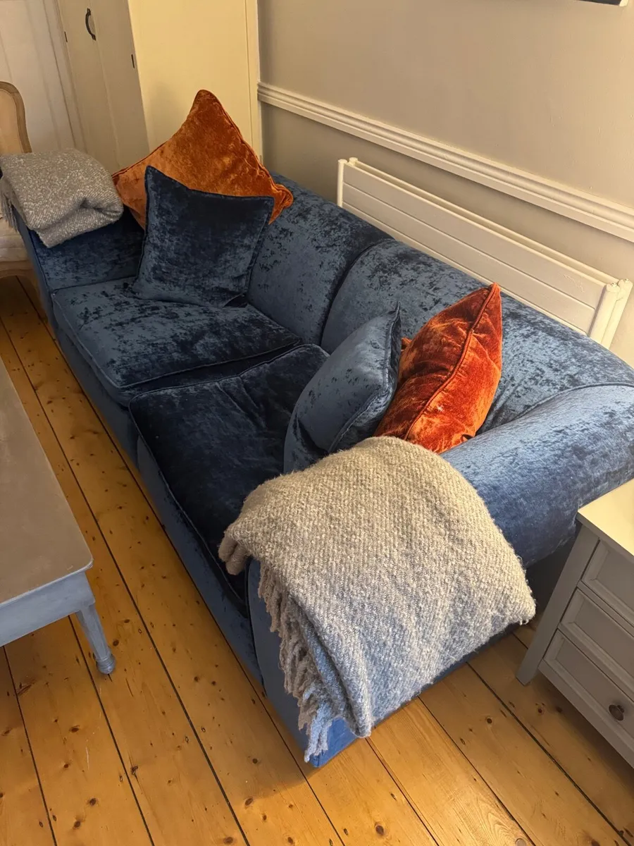 Velvet Sofa & Coffee table - Image 3