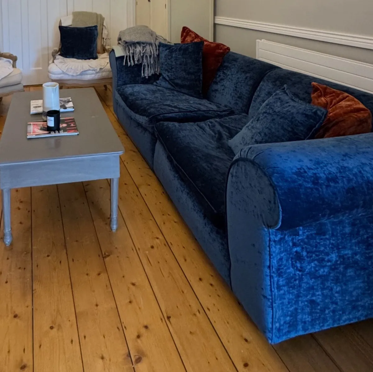 Velvet Sofa & Coffee table - Image 1