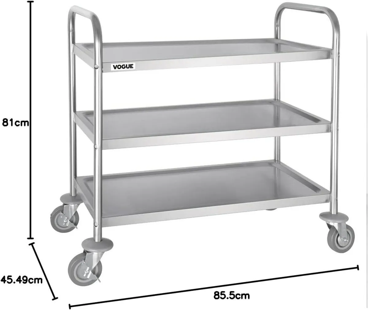 3 Tier Clearing Trolley Medium 855X810X455mm - Image 2