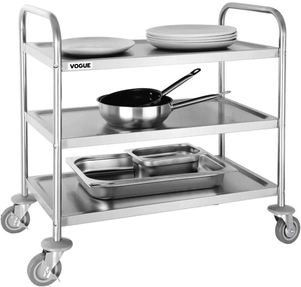 3 Tier Clearing Trolley Medium 855X810X455mm - Image 3