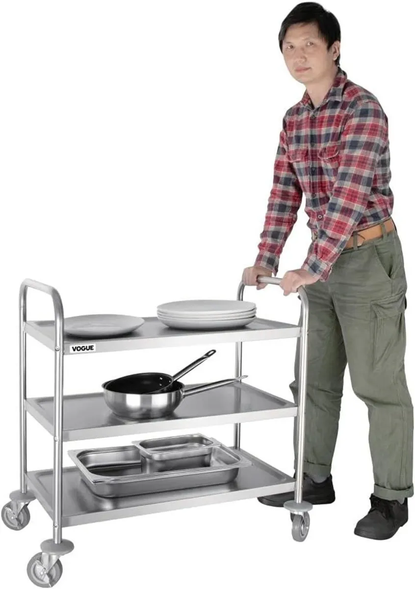 3 Tier Clearing Trolley Medium 855X810X455mm - Image 4