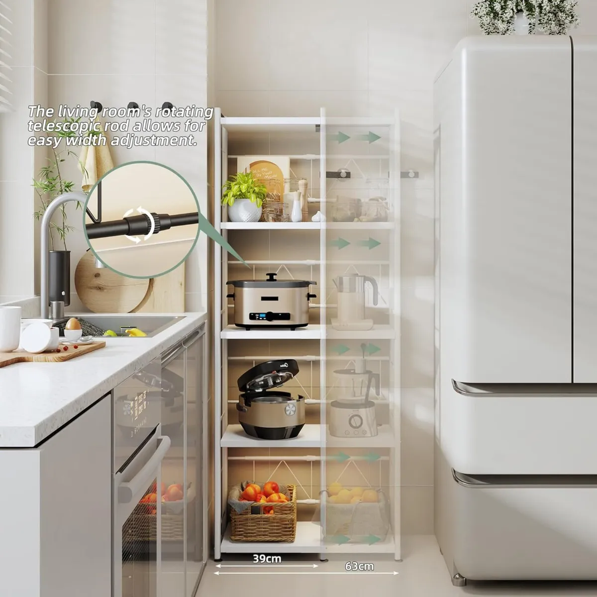 Expandable Microwave Shelf 5 Tier Kitchen Storage - Image 3