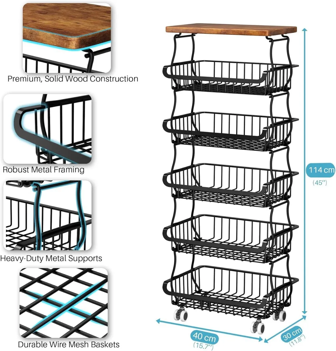 6 Tier Pantry Organisers and Storage Vegetable - Image 2