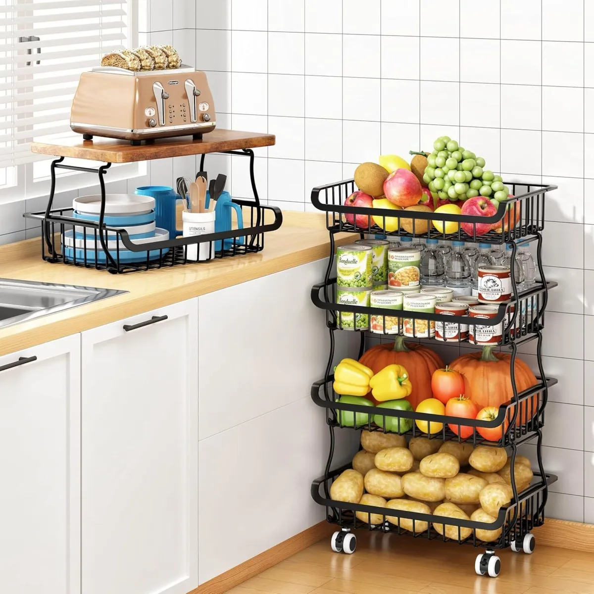 6 Tier Pantry Organisers and Storage Vegetable - Image 1