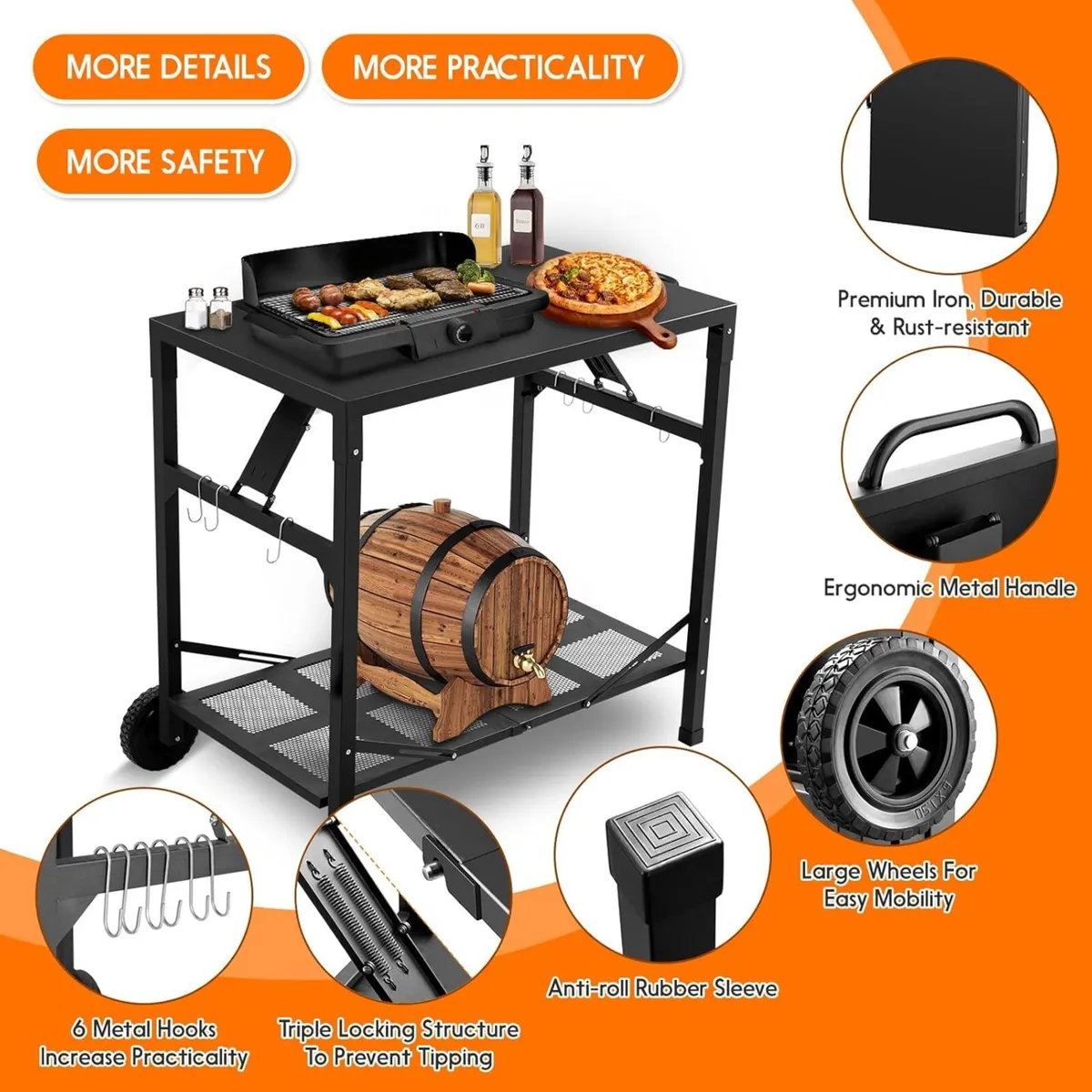 Foldable Pizza Oven Table - Portable Outdoor - Image 3