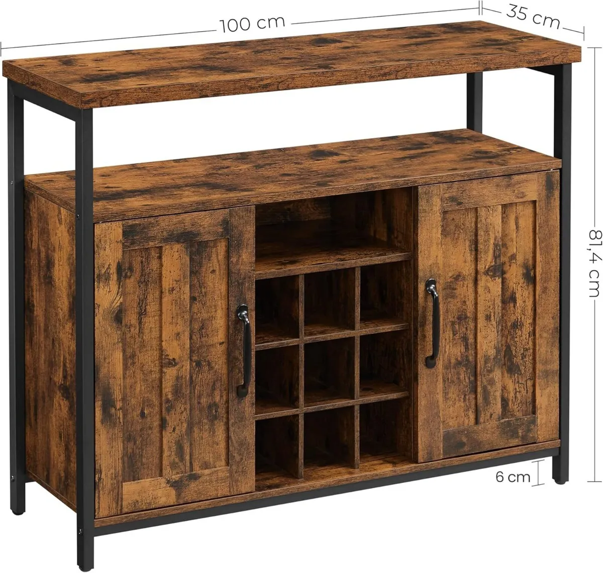 Storage Cabinet Sideboard and Buffet Table with - Image 3