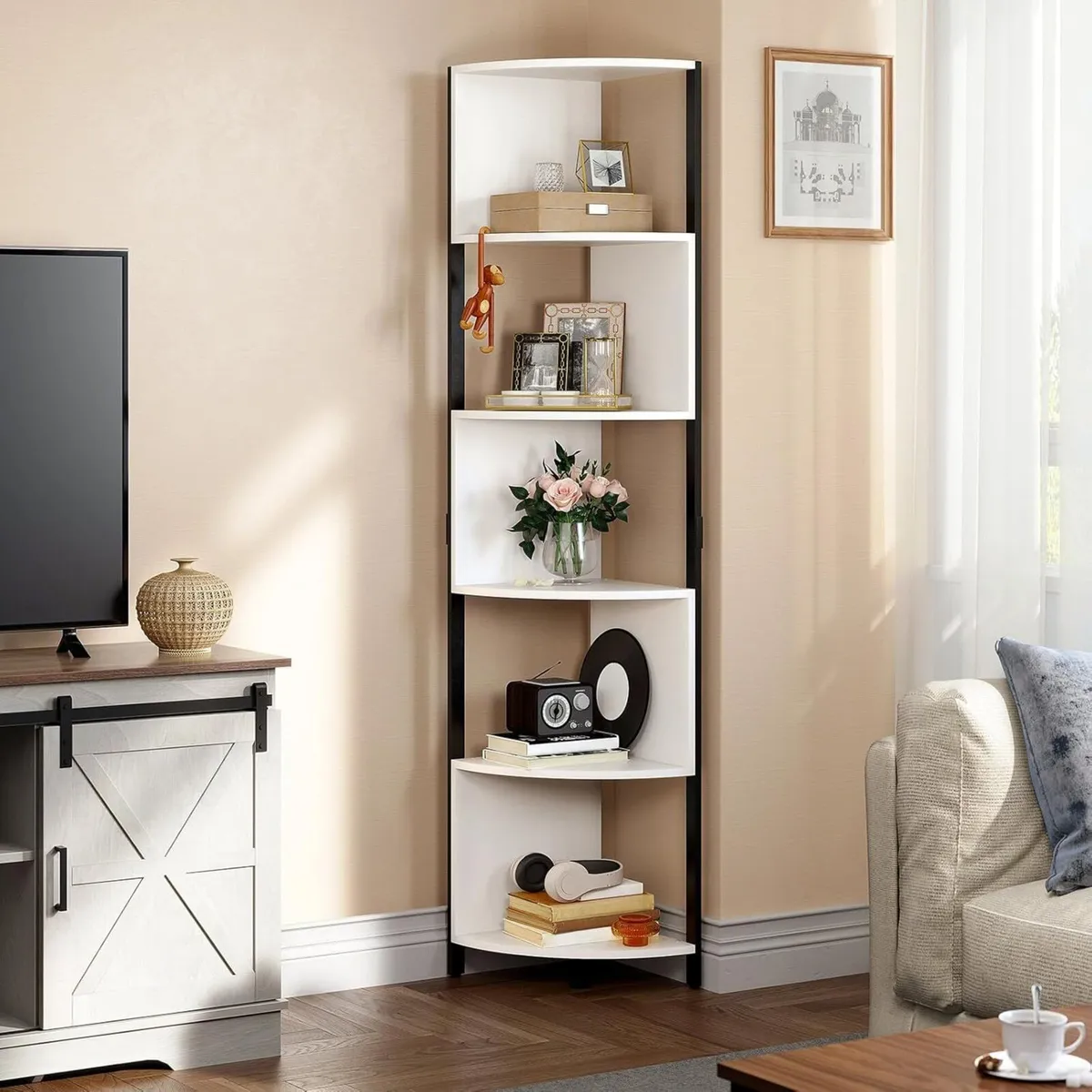 6-Tier Corner Shelf 68.8 Tall Modern Free - Image 1