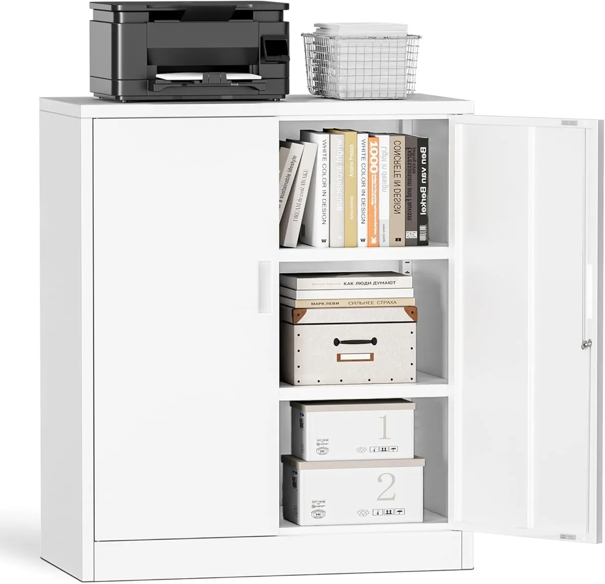 Metal Storage Cabinet 90cm Locking with Doors - Image 1