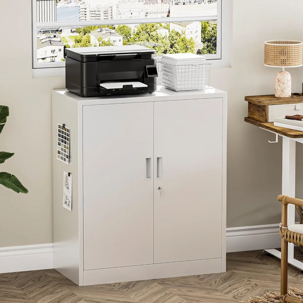 Metal Storage Cabinet 90cm Locking with Doors - Image 2