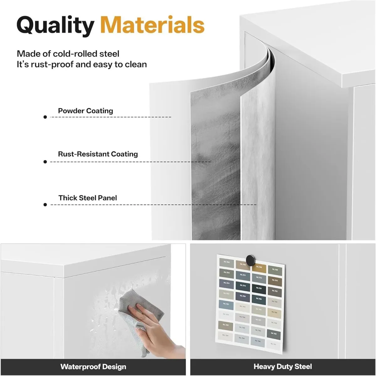 Metal Storage Cabinet 90cm Locking with Doors - Image 4