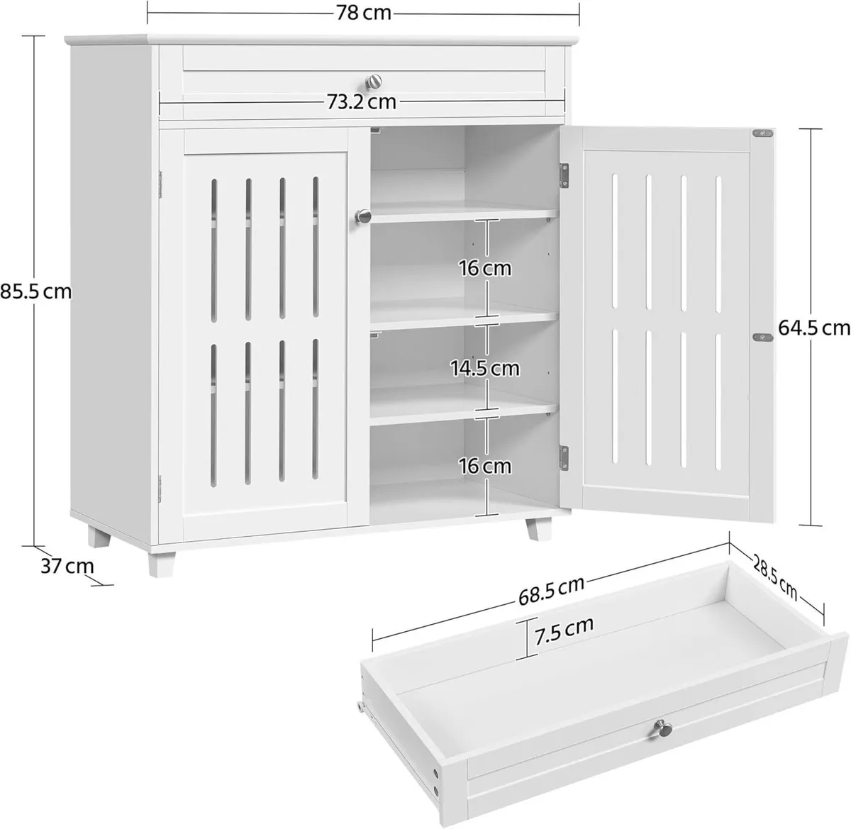 Shoe Cabinet Wooden Storage Organizer with 1 - Image 3