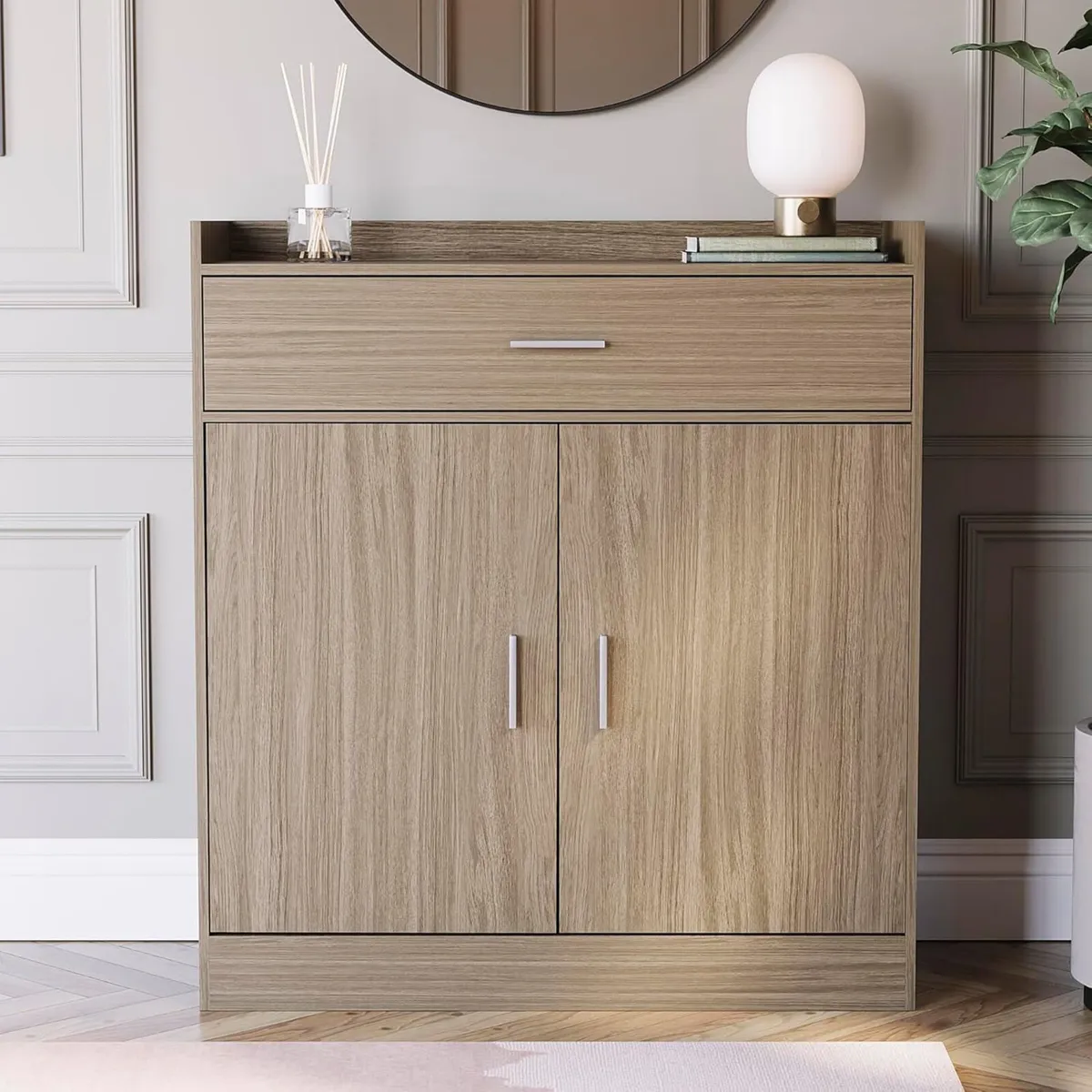 Dalby Shoe Cabinet Wooden Storage Unit with 2 - Image 1