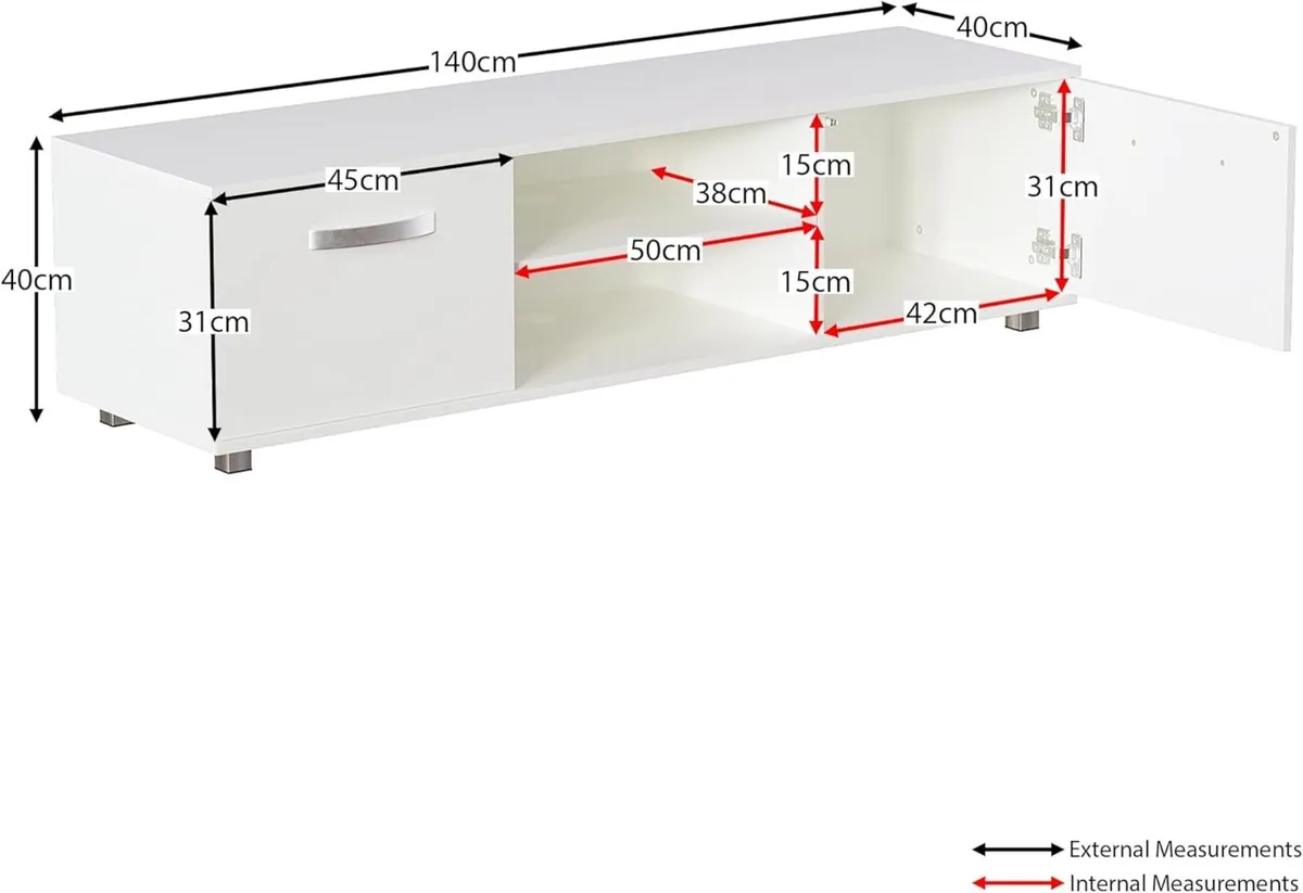 Cosmo TV Unit 2 Door Modern Gloss Matte MDF - Image 2