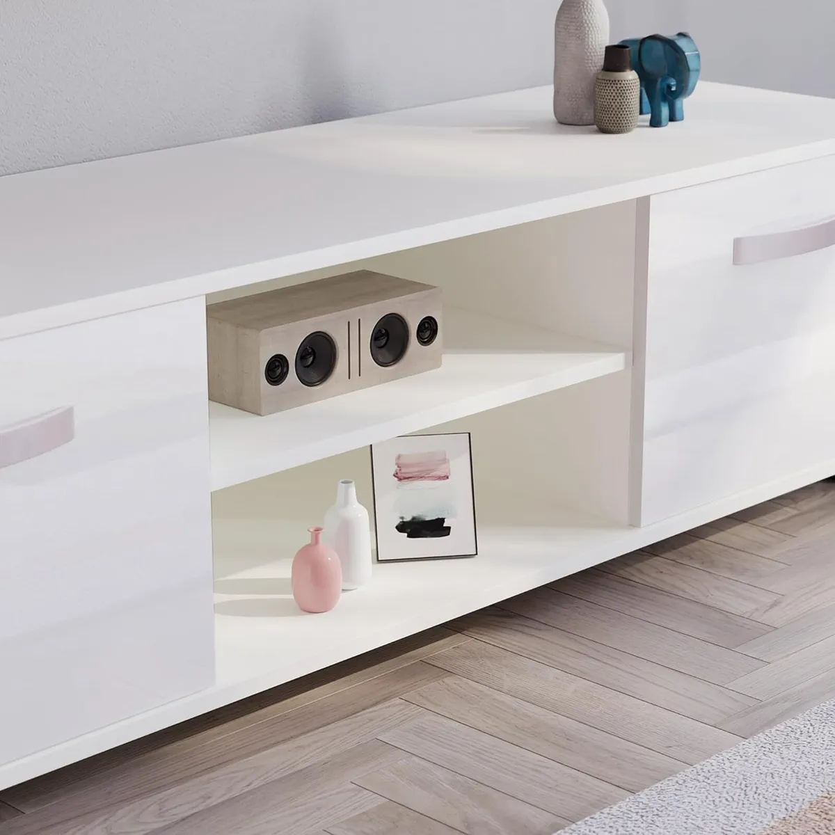 Cosmo TV Unit 2 Door Modern Gloss Matte MDF - Image 4