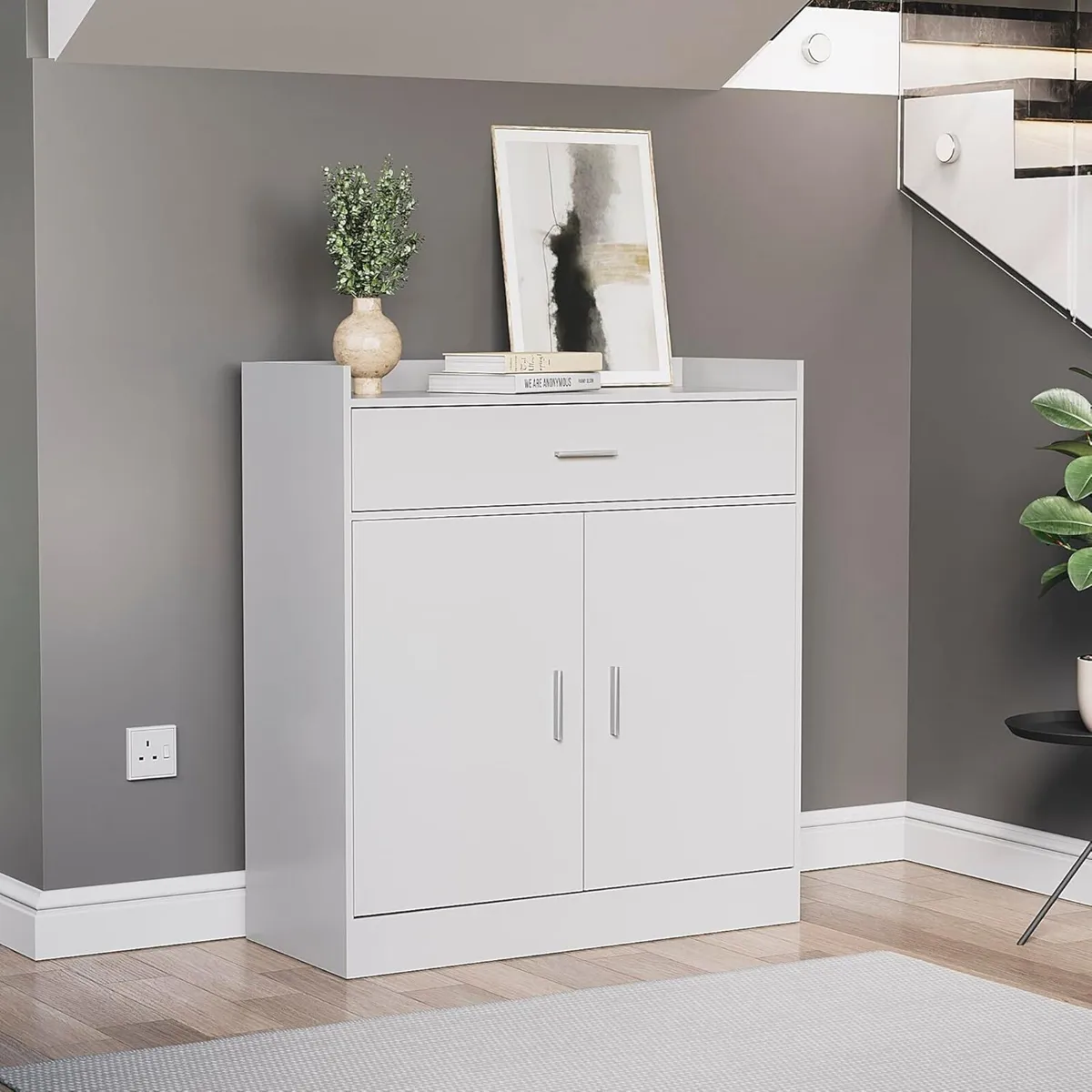 Dalby Shoe Cabinet Wooden Storage Unit with 2 - Image 3