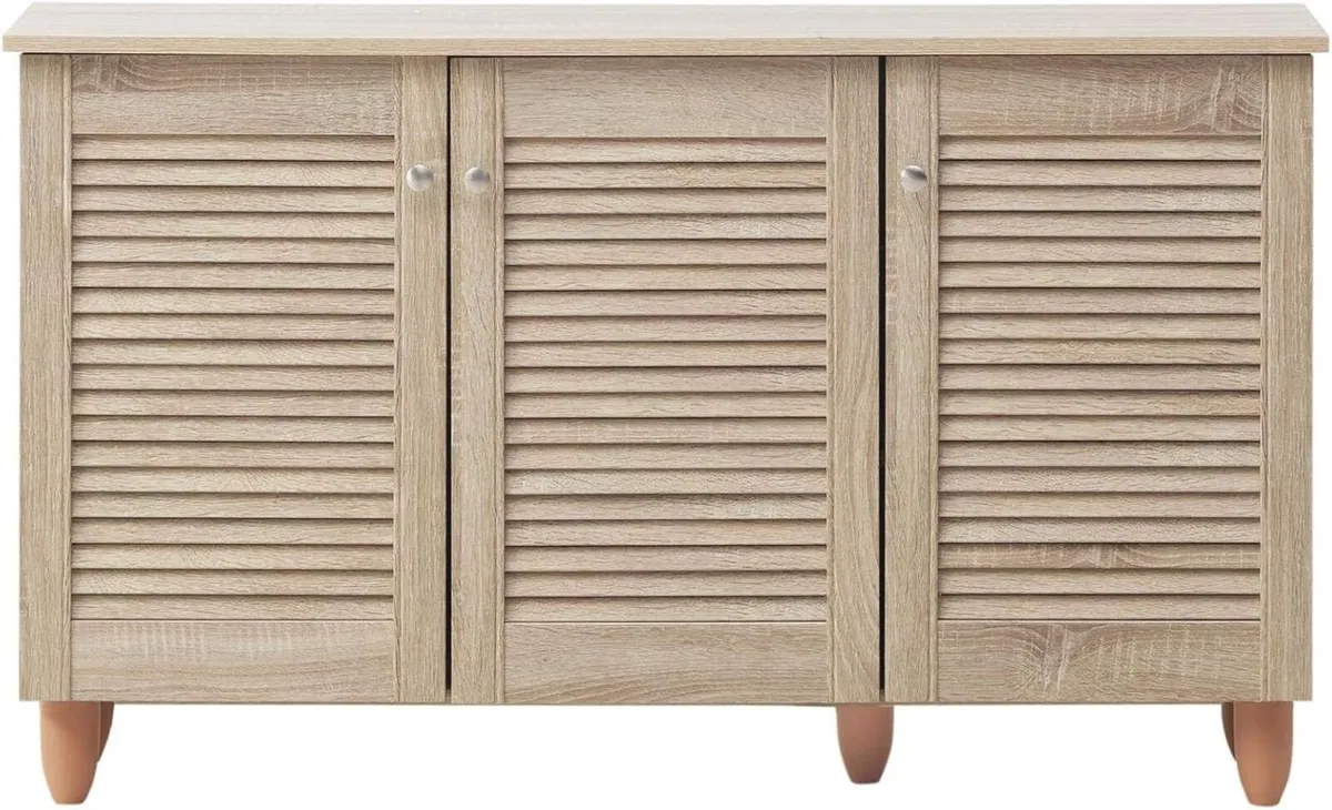 Modern Shoe Storage Cabinet 3 Doors Footwear - Image 4