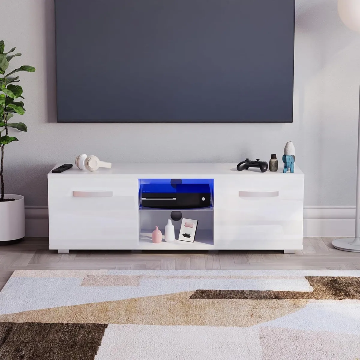 Cosmo LED TV Unit 2 Door Modern Gloss Matte MDF - Image 3