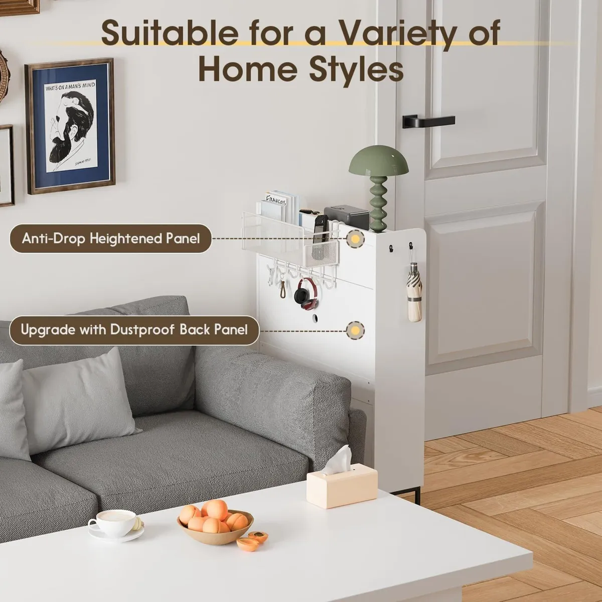 Shoe Storage Cabinet with 3 Flip Drawers Narrow - Image 4