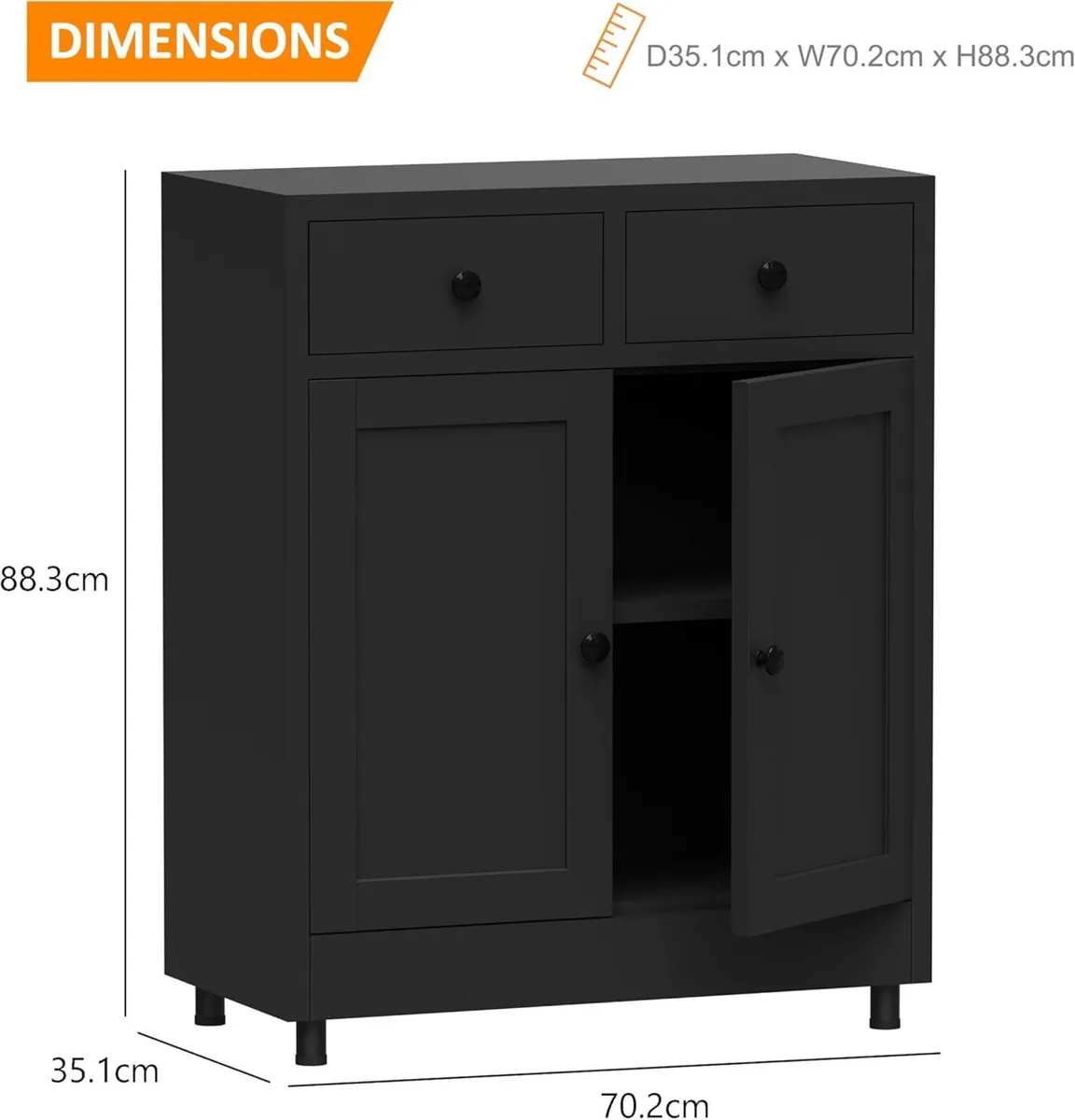 Metal Storage Cupboard with 2 Drawers and - Image 3