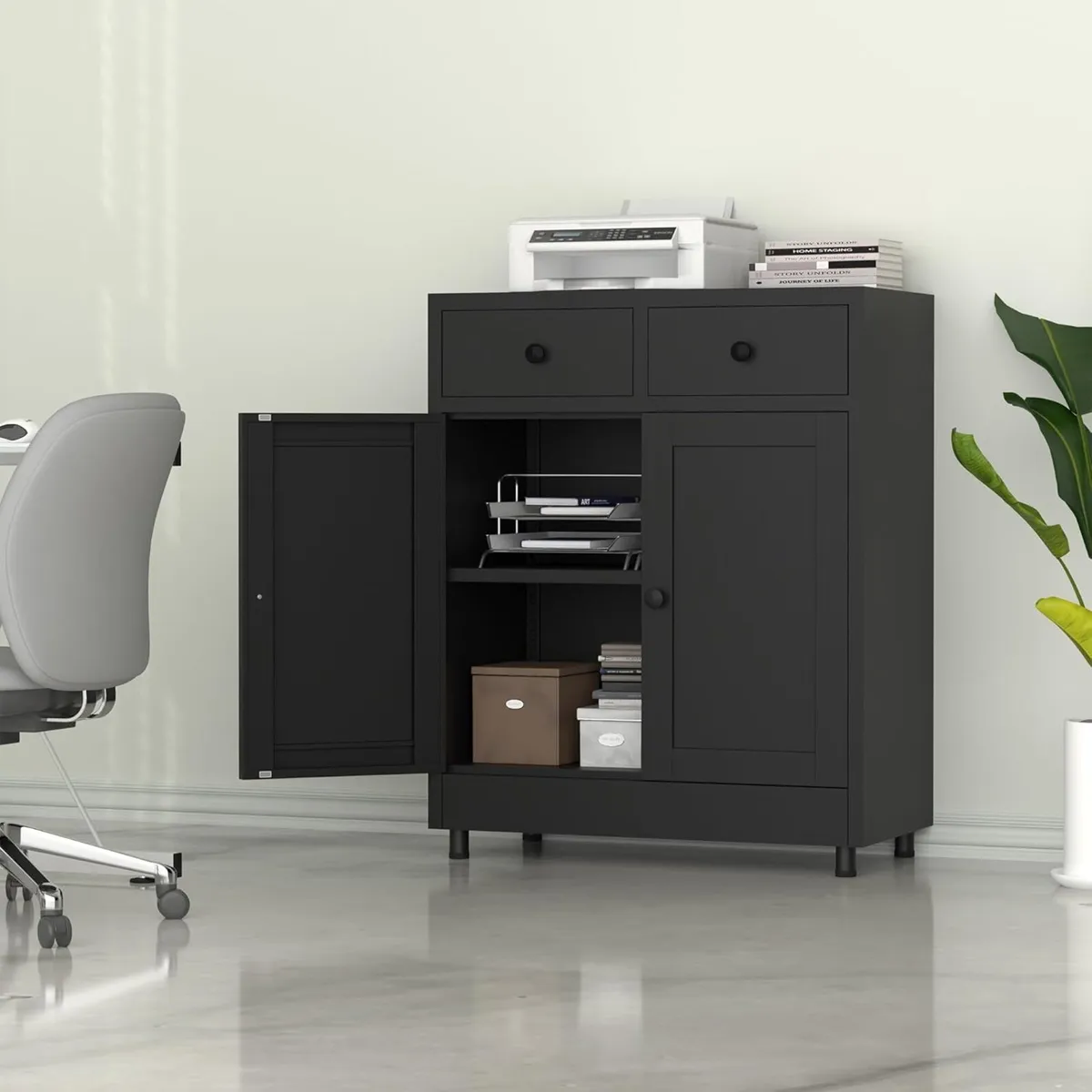 Metal Storage Cupboard with 2 Drawers and - Image 4