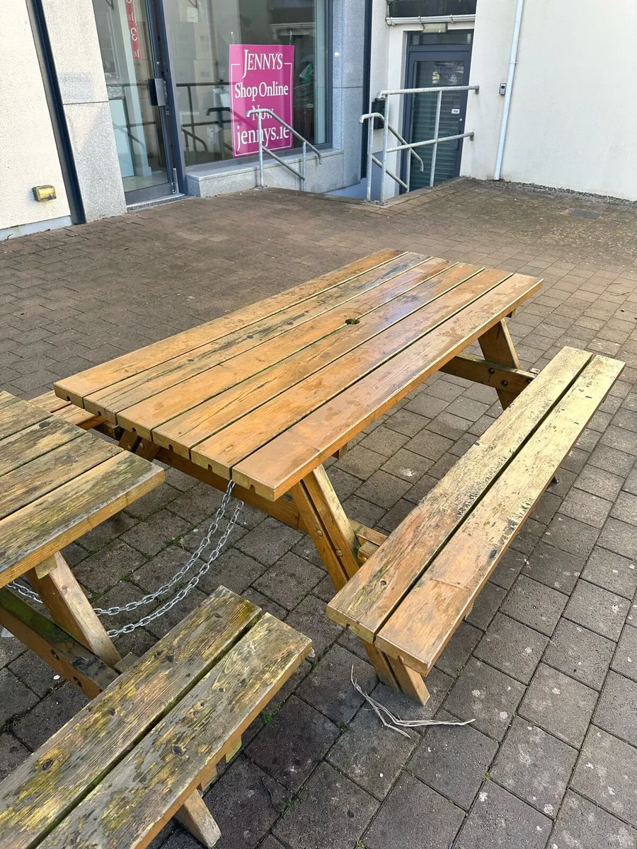 4 LARGE PICNIC BENCHES - Image 2