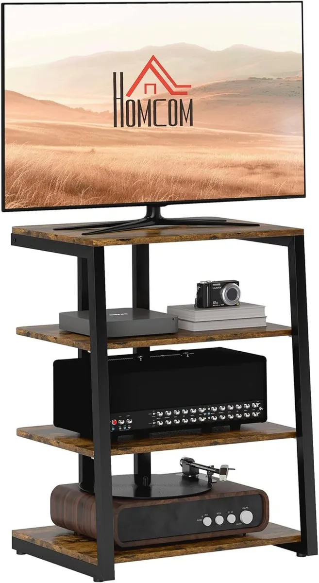 HiFi Stand 4-Tier Media Storage Shelf with - Image 1