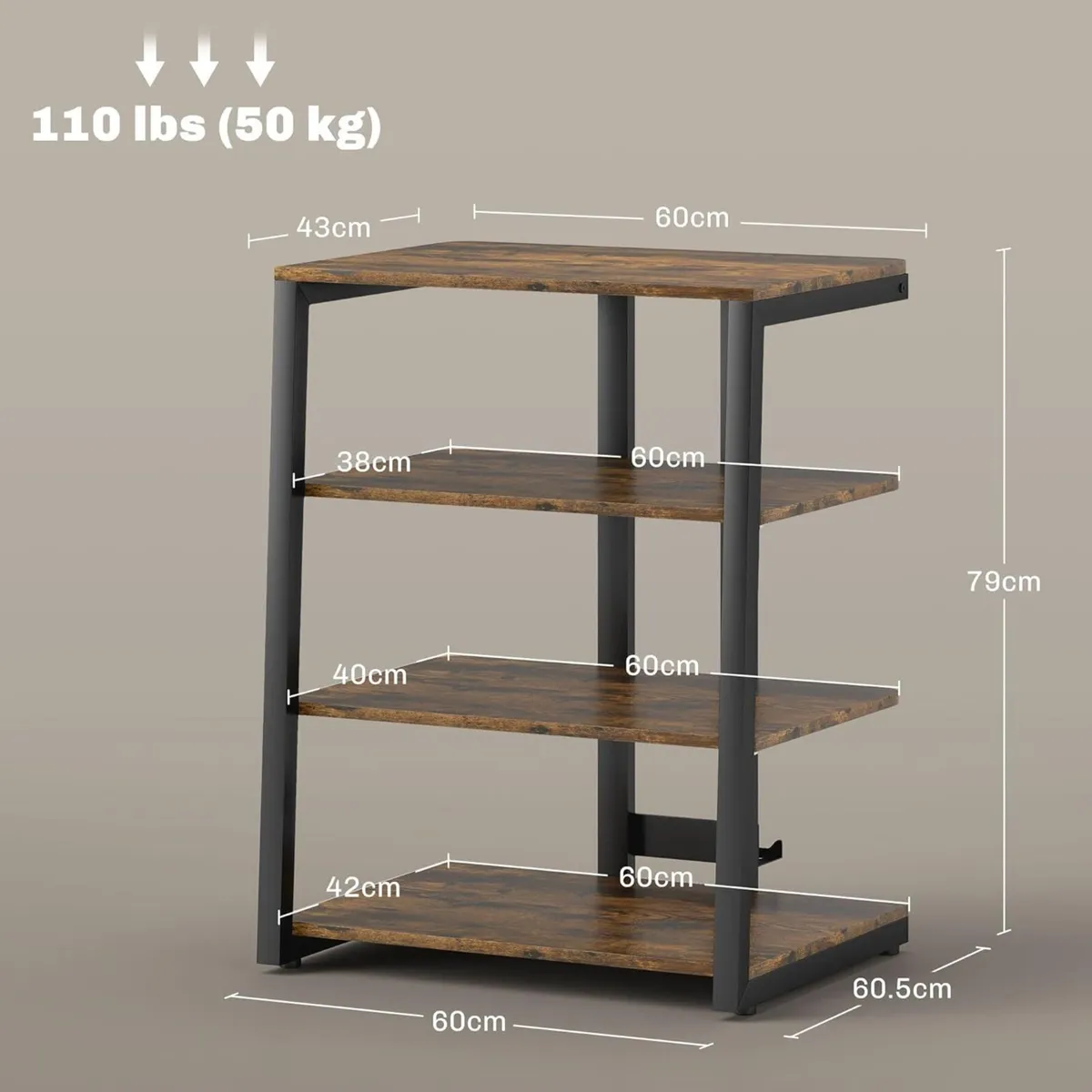 HiFi Stand 4-Tier Media Storage Shelf with - Image 3