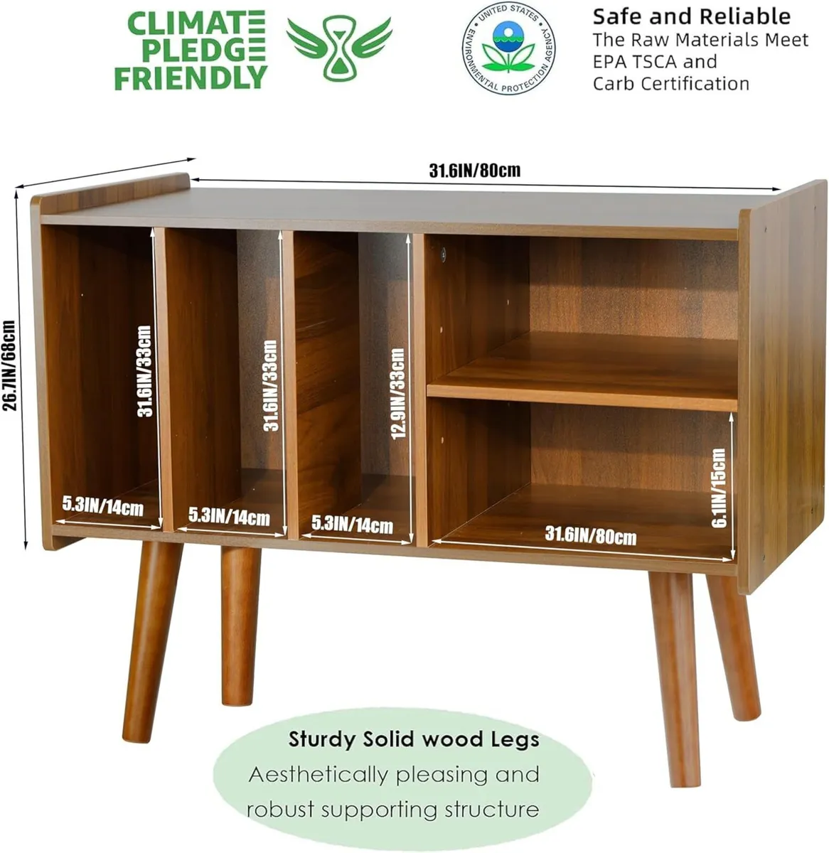 Record Player Stand with Vinyl Storage Holds Up - Image 3