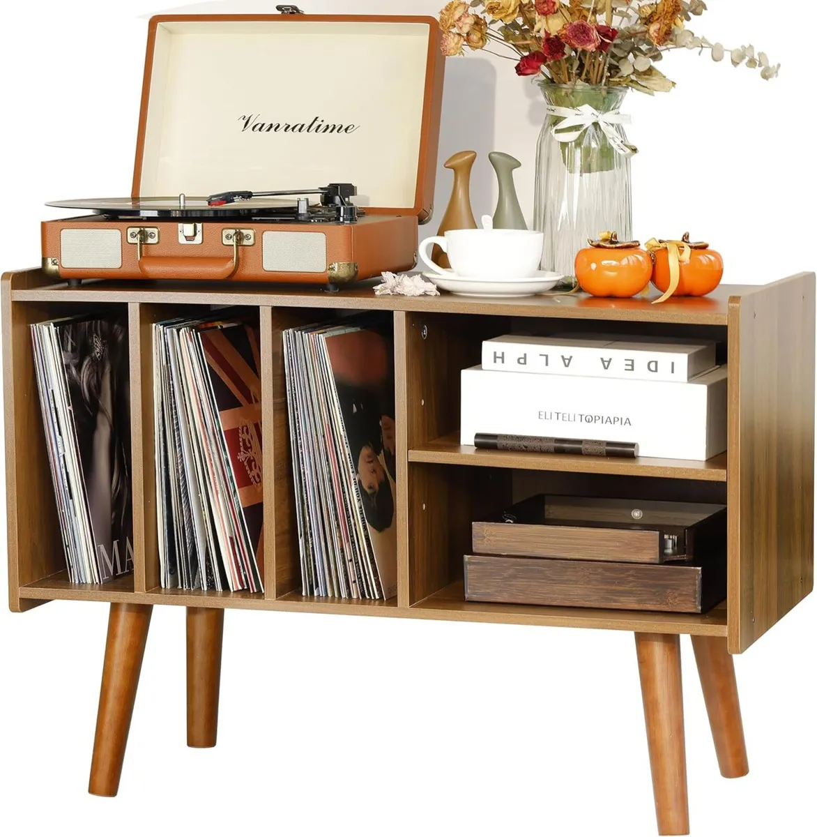 Record Player Stand with Vinyl Storage Holds Up - Image 1