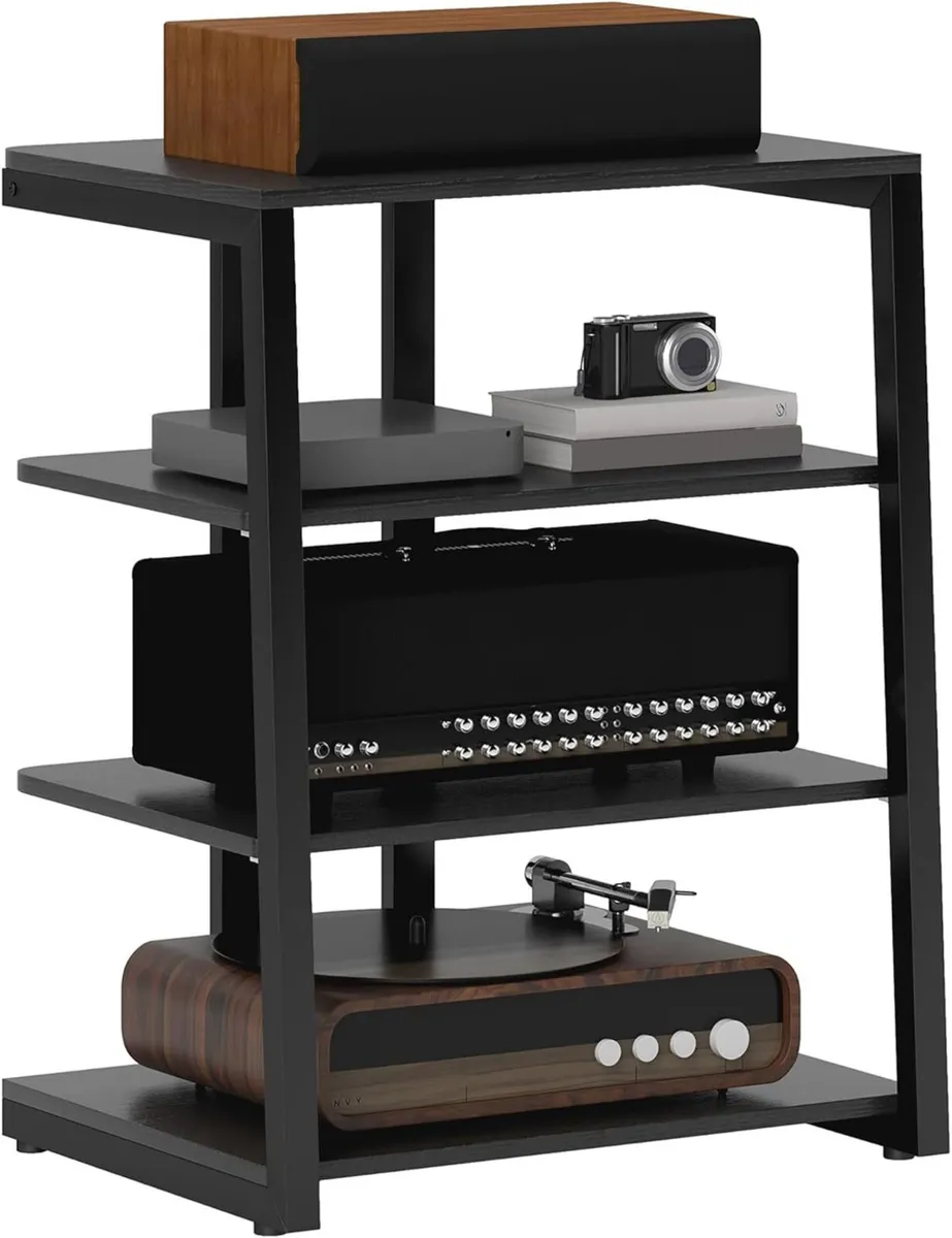 HiFi Stand 4-Tier Media Storage Shelf with - Image 1