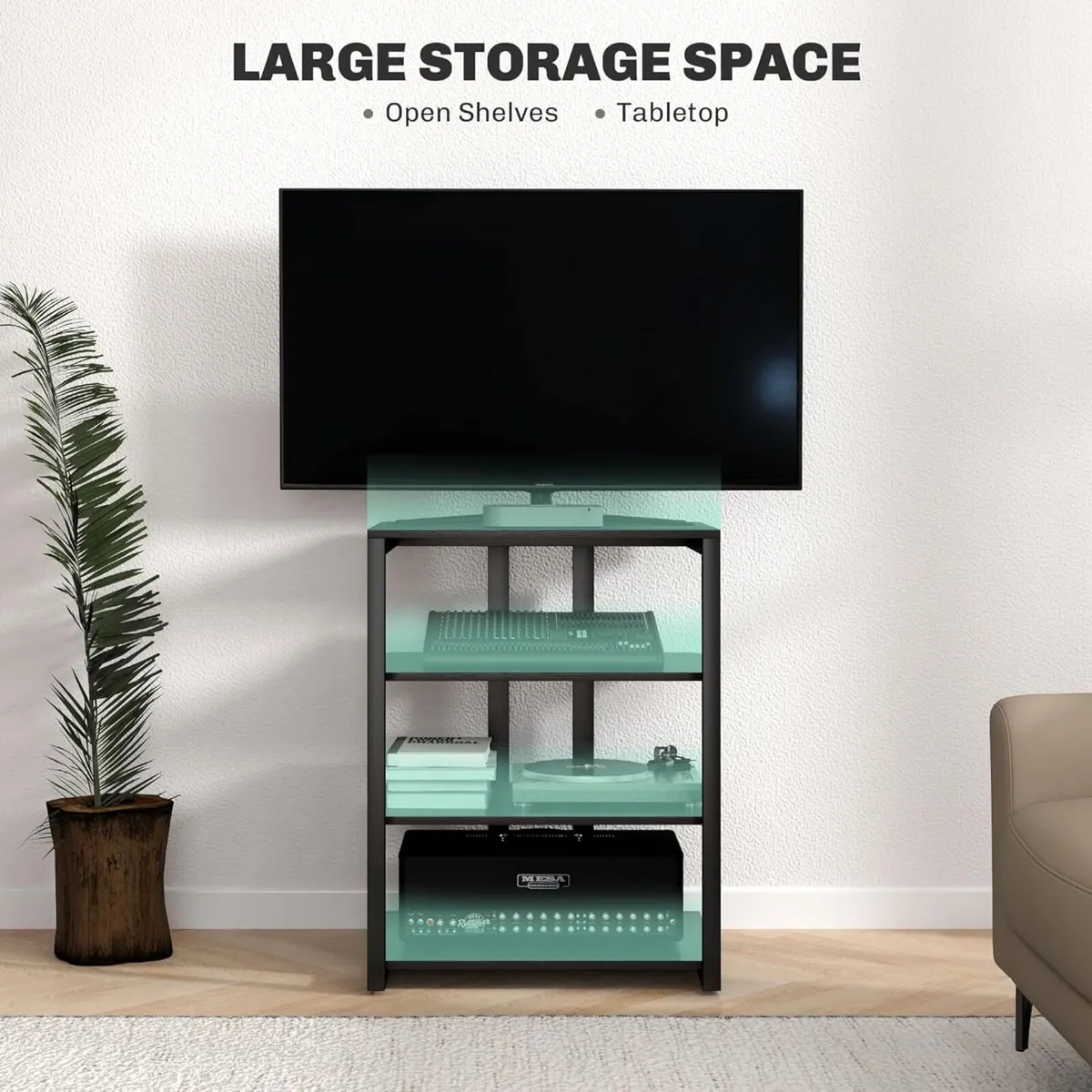 HiFi Stand 4-Tier Media Storage Shelf with - Image 4