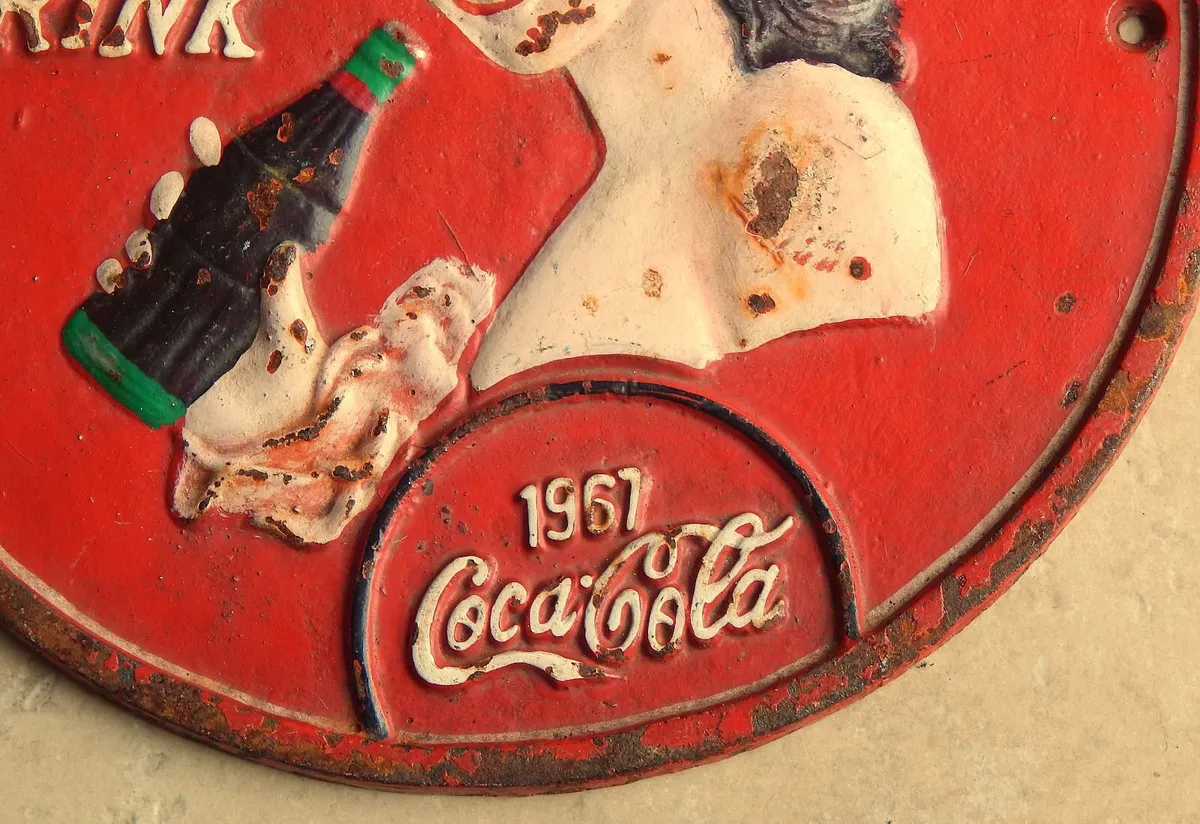 Vintage Cast Iron Coca Cola Wall Plaque - Image 2
