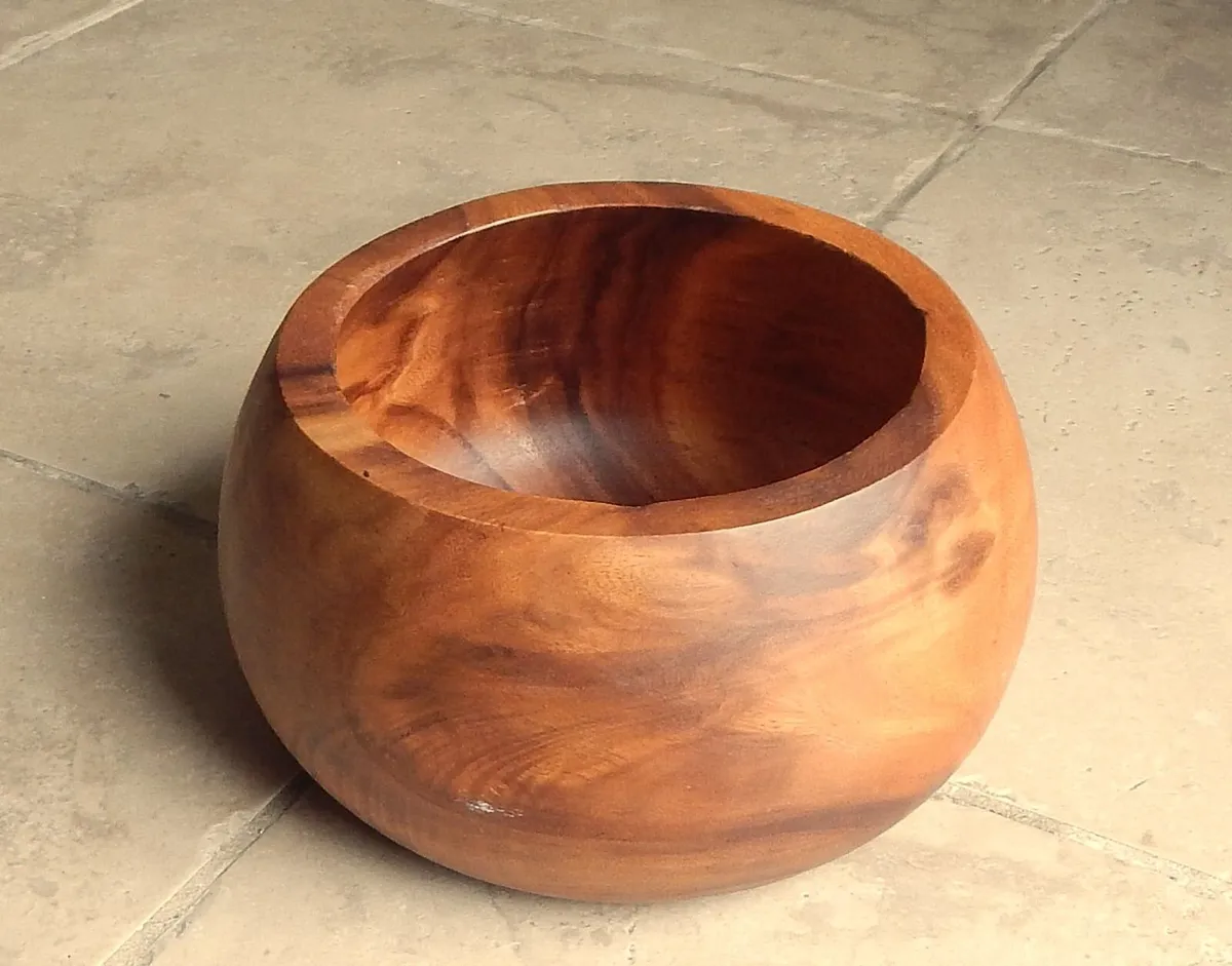 Denby Teak Handmade Wooden Fruit Bowl - Image 2