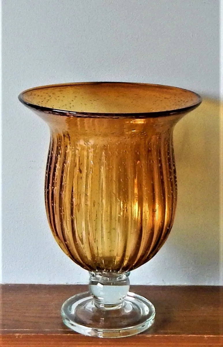 Large Studio Bubble Glass Hand Blown Vase - Image 1