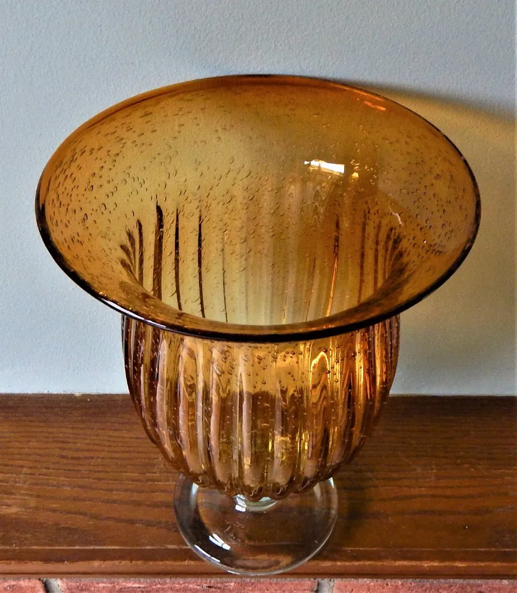 Large Studio Bubble Glass Hand Blown Vase - Image 4