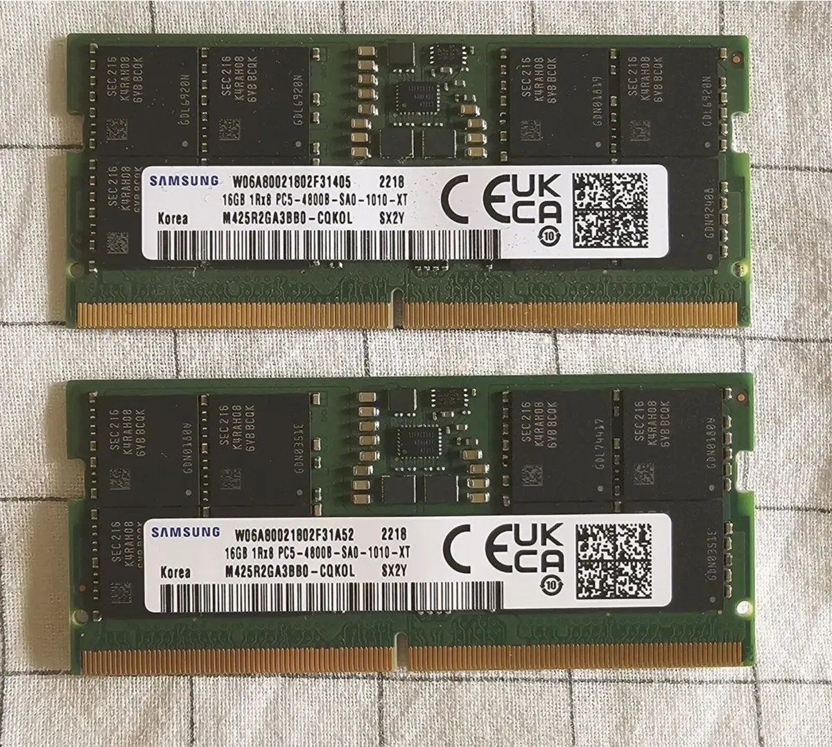 32 GB (2x16GB) DDR5 4800MHz SODIMM