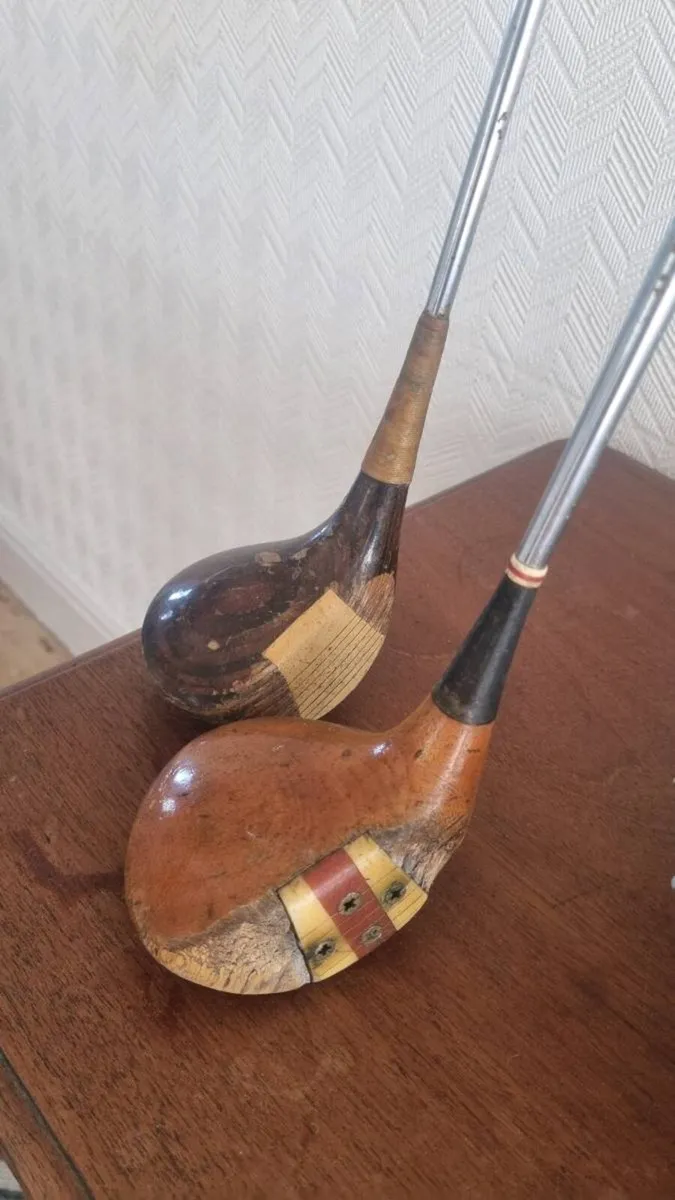 Vintage Wood Golf Clubs - Image 1